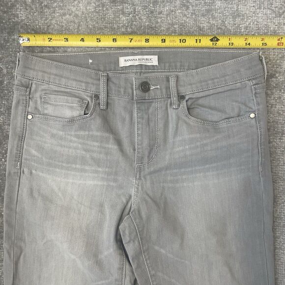 Banana Republic Jeans Womens 27 Light Grey Skinny Stretch Denim Pants Casual - Picture 6 of 11